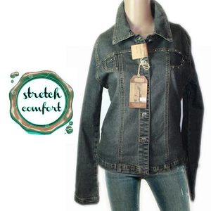 Cool Used Look Jeans Nieten Safari Jacke Übergangsjacke Tailliert Gr.38 40 42 - Picture 1 of 5