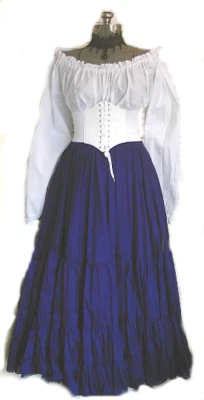 DISFRAZ STEAMPUNK RENACENTISTA CORSÉ PIRATA MEDIEVAL NIÑA CINTURA CINCHER S/2XL Foto 1 de 4