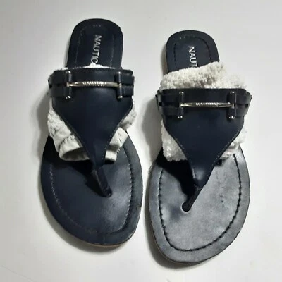 NAUTICA Mujer Sandalias Verano Talla 8.5 Negro Planas Foto 1 de 4