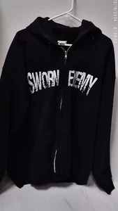 Sudadera con Capucha Negra Sworn Enemy Queens Nueva York con Cremallera de Metal Lee Peso Pesado Para Hombres L - Imagen 1 de 14