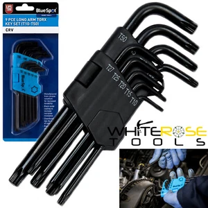 BlueSpot Torx Inbusschlüssel-Satz Langarmschlüssel 9-tlg T10-T50 schwarzoxidbeschichtet TRX - Bild 1 von 4