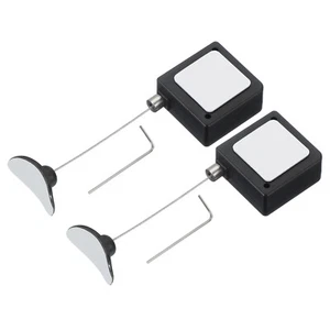 2 Pcs Square Retractable Remote Control Tether 3.3 Ft, Black(Curved Rubber Cap) - Afbeelding 1 van 6