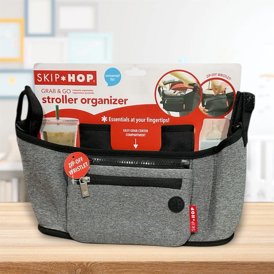 Skip Hop Grab and Go Stroller Organizer Universal Fit Heather Grey