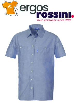 Rossini Camicia a Mezza Manica Corta IRON Lavoro con Bottoni 100% Cotone HH027 - Immagine 1 di 2