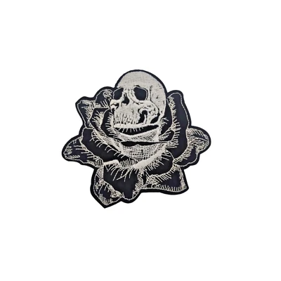 Pink Skull Patch Black and White Skull Heat Adhesive Iron Clothing - Image 1 of 2