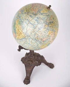 1880 Lebegue French antique terrestrial globe 8 inches Unusual size - Picture 1 of 7