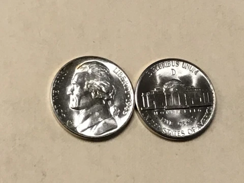 1945 D JEFFERSON NICKEL UNCIRCULATED BU 35% SILVER WAR NICKEL! NICE COIN! Cover