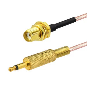 SMA Schott Buchse auf 3,5 mm 1/8" TS Stecker Mono 50 Ω RG316 Koax Low Loss RF Kabel - Bild 1 von 4
