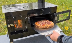 Garten-Backofen mit Herdplatte Gartenküche "Rosalie" Zeltofen Pizzaofen   - Bild 1 von 1