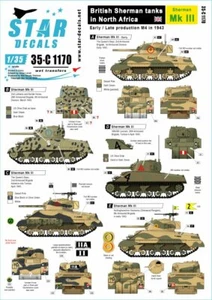 Star Decals 1/35 #35C1170 Sherman Mk.III in 1943 British Sherman in North Africa - Picture 1 of 2