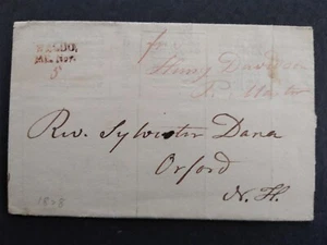 Maine: Cubierta sin estampillas de Waldo 1828, CDS rojos y maestro de correos GRATIS, DPO Waldo Co - Imagen 1 de 6