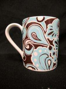 Carousel Corelle Corning Mug Tea Cup Blue Brown Turquoise Swirls LifeStyles