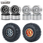 4PCS Metal Wheel Rims and Rubber Tires Kit for 1/24 RC Crawler Car Axial SCX24