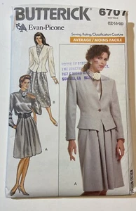 Butterick Muster 6707 Größen 12-16 Evan-Picone Misses Petite Jacke Bluse Rock - Bild 1 von 4