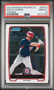Graded 2012 Bowman Prospects Bryce Harper #BCP10 Chrome RC Baseball Card PSA 10 - Picture 1 of 2