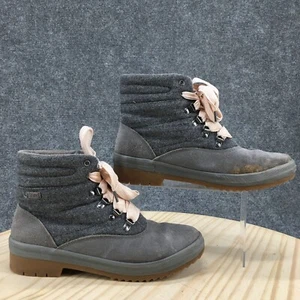 Keds Boots Womens 9.5 Camp Ankle Booties Wh61663 Gray Suede Lace Up Comfort - Picture 1 of 22