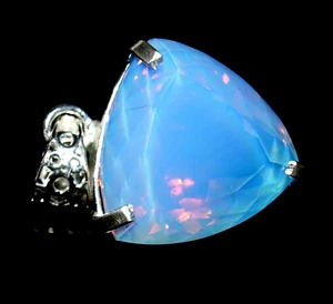 GIE Certified 65.80 Ct Natural Opal 925 Solid Silver Pendant Loose Gemstone - Picture 1 of 9