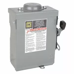 Interruttore di sicurezza SQUARE D monofase, 3HP@240V AC non fusibile Modello: DU221RB - Foto 1 di 4