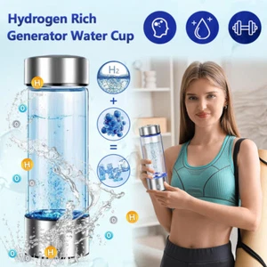 Portable Hydrogen Rich Generator Water Cup Alkaline Ionizer Maker Bottle - Picture 1 of 23