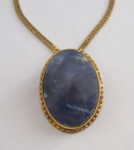 Broche colgante de lapislázuli natural Estate GF vintage, firmado Winard 12K GF 8,4 gramos. - Imagen 1 de 11
