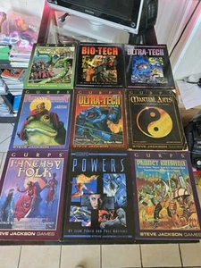 Gurps Gaming Book Lot Of 9 Steve Jackson Games Various Books Hardback And Soft - Picture 1 of 22