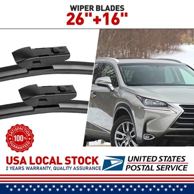 Front Windshield Wiper Blades For LEXUS NX200T 15-17 NX300 18-21 NX300H 2016-21 - Image 1 of 4