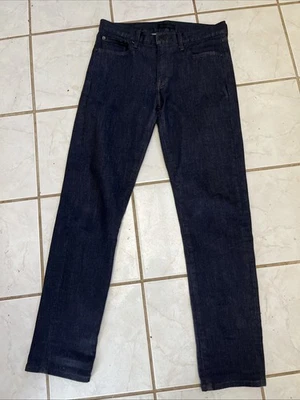 Pantalones de mezclilla para mujer UNIQLO índigo oscuro tiro bajo ajustados pierna recta talla 28x30 Foto 1 de 4