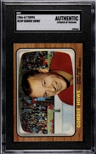 1966-67 Topps #109 Gordie Howe SGC autentico SENZA PIEGHE + AFFILATO - Foto 1 di 2