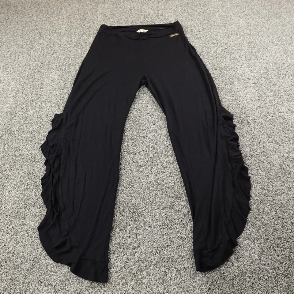 Pantalones Matilda Jane para mujer M negros tirar de volantes grandes acampanados tiro alto elásticos Foto 1 de 4