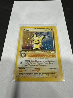 Pichu 1st Edition Neo Genesis Holo Rare MP Condition Pokemon TCG Wotc - Image 1 of 4
