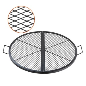 36" Foldable Round Cooking Fire Pit Grill Grate X-Marks Heavy-Duty Steel - Picture 1 of 12