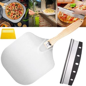 12 Inch Pizza Peel Oven Aluminium Foldable Wood Handle and Pizza paddle - Picture 1 of 16