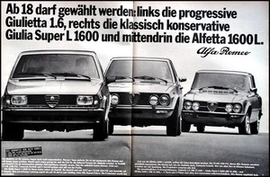 Alfa Romeo Giulietta, Giulia Super, Alfetta originale aus Werbung 1978 - Picture 1 of 1