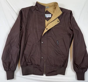 Vintage Members Only Convertible Bomber Jacket Men's 38 Large Brown Khaki 80s - Picture 1 of 12