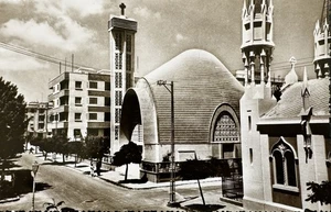Port Said Maronite Church, Egypt, B&W Vintage Real Photo Postcard RPPC - Picture 1 of 2