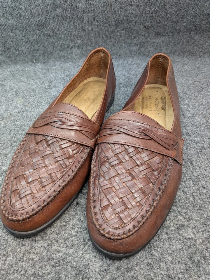 Cambridge 经典男式棕色皮革乐福鞋 11M 码 Mervyn's 复古  — 第 1/4 张图片