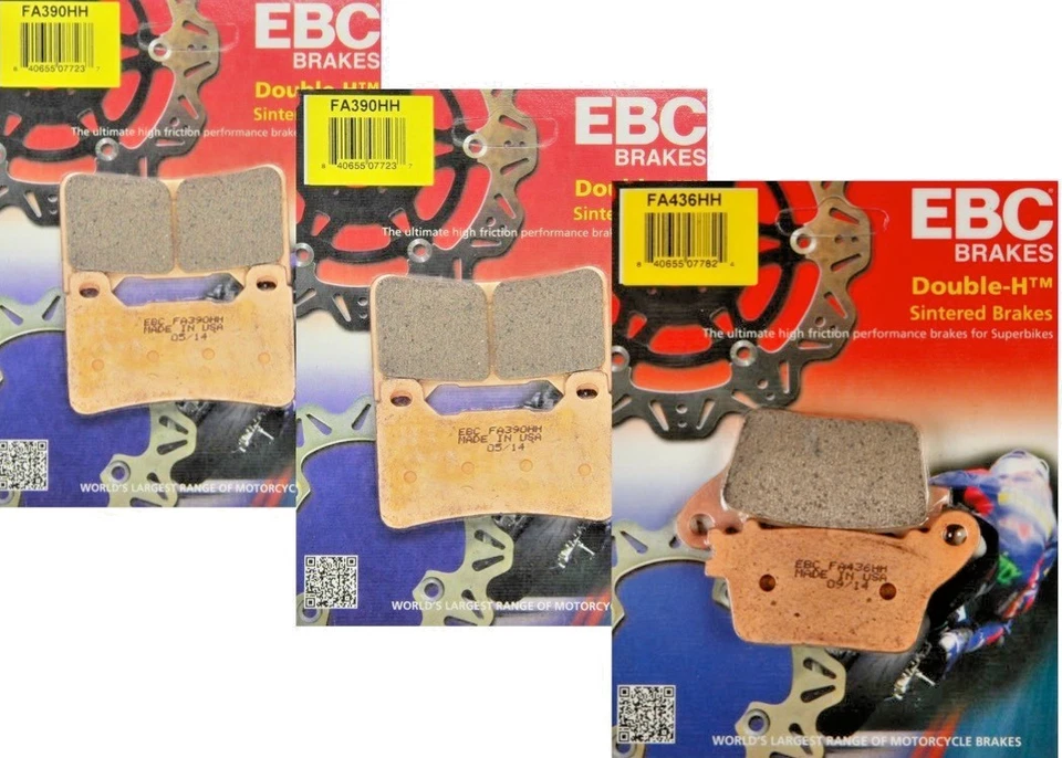 3 CONJUNTOS DE PASTILLAS DE FRENO EBC delanteras+traseras HH Honda CB1000R/RR CBR600RR FA390HH FA436HH Foto 1 de 1