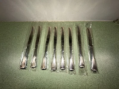 Lote de 8 facas para bife Oneida Community talheres de aço inoxidável Patrick Henry - Imagem 1 de 3