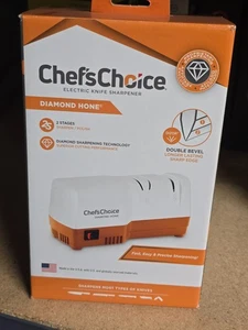 🔅 CHEF'S CHOICE * Diamond Hone  Orange White 2 Stage Knife Sharpener - Picture 1 of 4