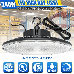 240W LED UFO High Bay Lights Dimmable Warehouse Garage Shop Lighting AC277~480V - Picture 1 of 12