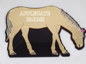 Personalized Horse Wall Plaque - Engrave Your Name FREE - Mirrored Wall Art - Picture 1 of 4
