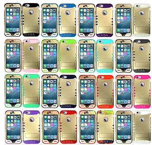 Light GOLD Armor Shock Proof Hybrid Soft Hard Cover Case for Apple Phone iPod - Picture 1 of 17
