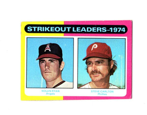 1975 TOPPS MLB TRADING CARD #312 - STRIKEOUT LEADERS (Sleeved)