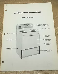 Catálogo de piezas de rango eléctrico Frigidaire RDP38C-59 1959 - Imagen 1 de 1