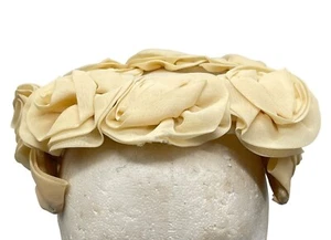 Vintage skull cap hat womens floral lace ivory costume theater one size READ - Picture 1 of 9