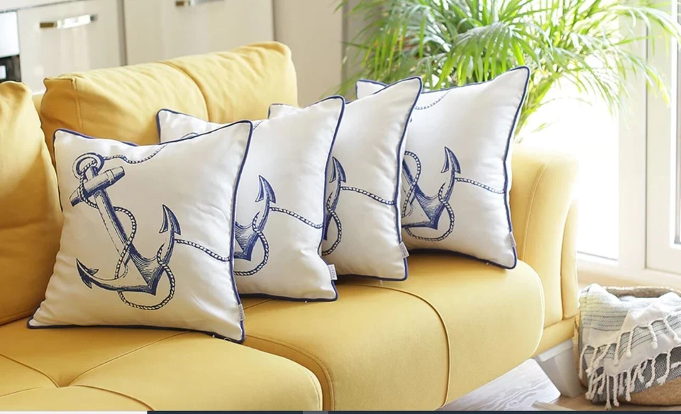 Paquete de 4 - Funda de almohada Mike and Co. Nautica Anchor Square 18"X18 (juego de 4) Foto 1 de 4
