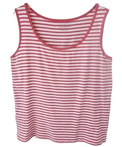 Talbots Woman Stretch Weekend Tank Top Plus Size 2X Peach Orange White Stripe - Picture 1 of 6