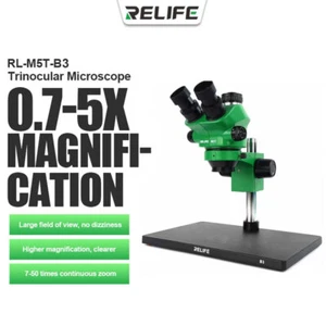 Relife RL-M5T-B3 Microscopio Trinocular HD 0.7A 5X COMPATIBILE Reparar Teléfono - Bild 1 von 2