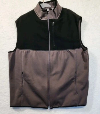 Exertek Vest Size M Black/ Gray Lightweight full zip Vertical Zip Pocket 2 Sides - Image 1 of 4