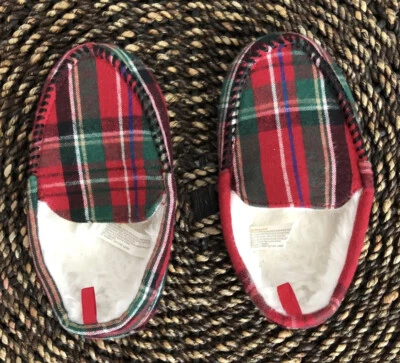 Zapatillas estilo mocasín a cuadros Gymboree niños pequeños talla 9-10 gimnasios vacaciones Foto 1 de 4